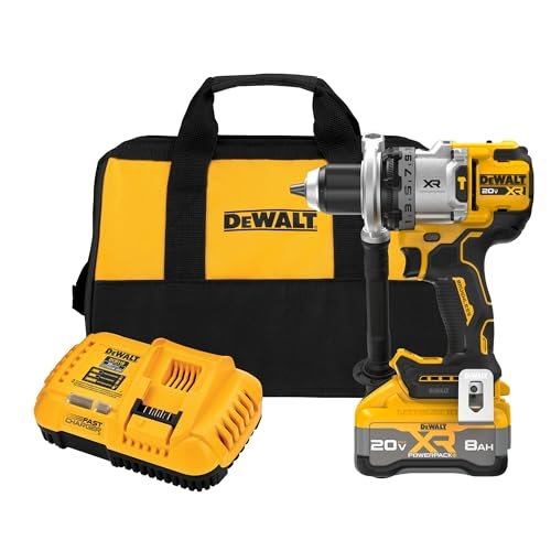 DEWALT 20V MAX XR 1/2 Inch Cordless Hammer Drill Kit with 8AH Battery and Charger (DCD1007WW1)