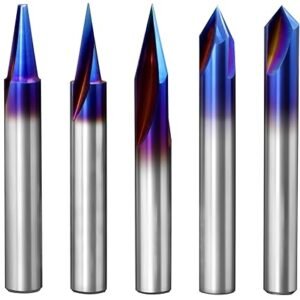 CNC Wood Carving Router Bit Set – Nano Blue Carbide V Bits