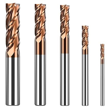 Carbide End Mills Set – TISIN Coated 4 Flute CNC Mill Bits