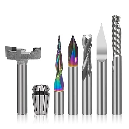 LUNYEE CNC Router Bits Kit – ER11 Collet & Woodworking Bits Set