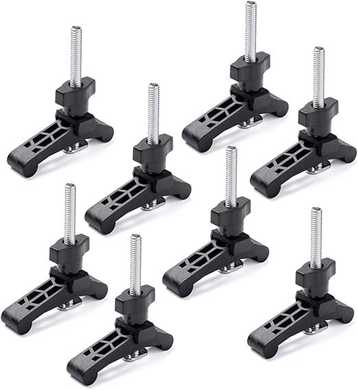 POWERTEC T-Track Hold Down Clamp Set – 8PK Woodworking Clamps