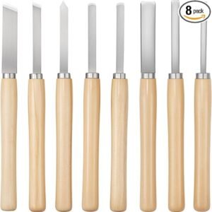 VEVOR Wood Lathe Turning Tool Set – 8PCS Woodturning Chisel Kit