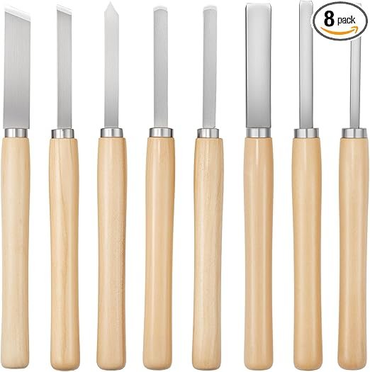 VEVOR Wood Lathe Turning Tool Set – 8PCS Woodturning Chisel Kit