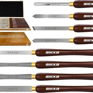 Wood Turning Tools – Lathe Chisel Kit with Wooden Box