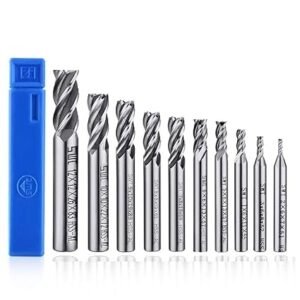 ASNOMY Flute End Mill Set Metric CNC Milling Cutter Kit
