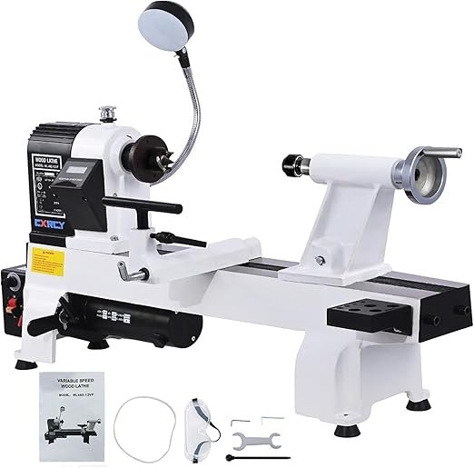 CXRCY Wood Lathe – Variable Speed Benchtop Lathe
