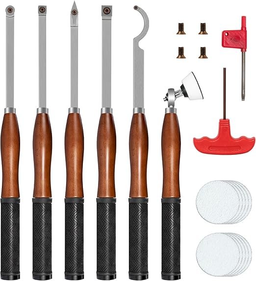Full Size Carbide Wood Lathe Tool Kit Professional Turning Set