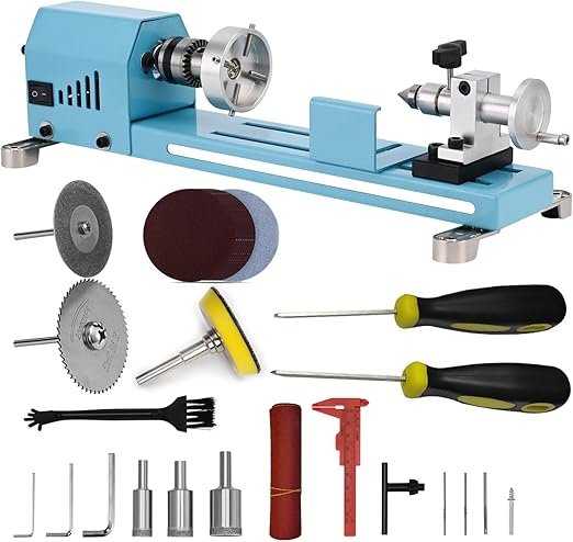 Mini Multi Purpose Lathe Machine Desktop Lathe for Cutting, Grinding & Polishing