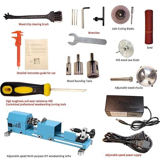 Mini Wood Lathe Machine Multi Purpose Wood Turning & Polishing Lathe