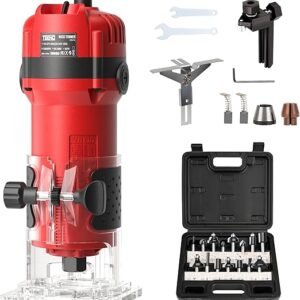 TEENO Wood Router Compact Edge Trimmer with Router Bit Set