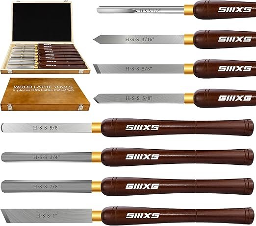 Wood Turning Tools Set Beech Handle Lathe Chisel Kit