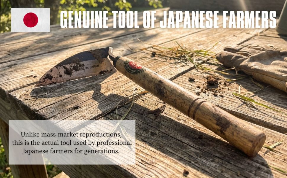 Japanese Weeding Sickle with Sharp Edge for Fast Garden Weed Removal